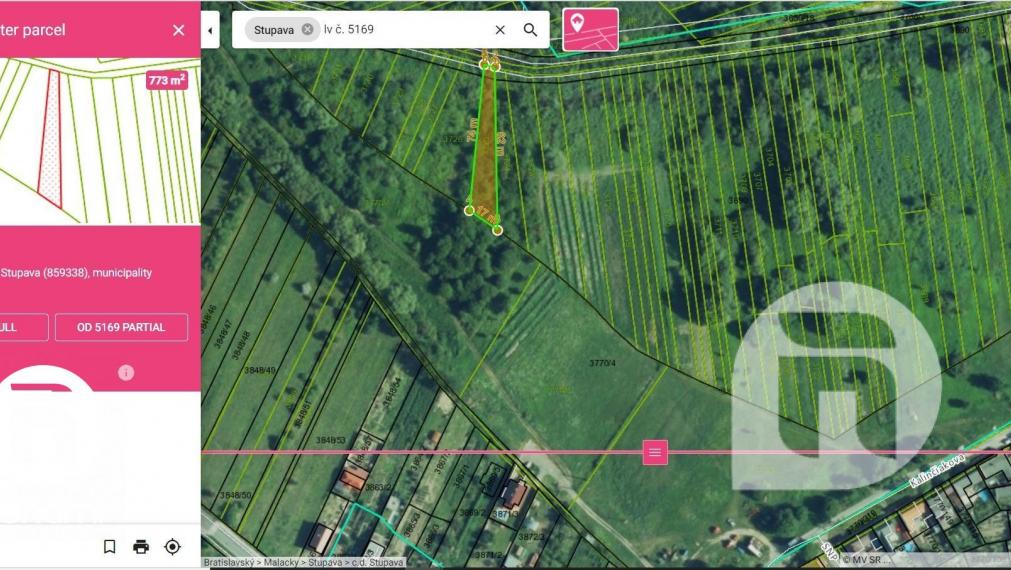 Investičný pozemok v zastavanej časti Stupavy, 773 m2, 39000 €