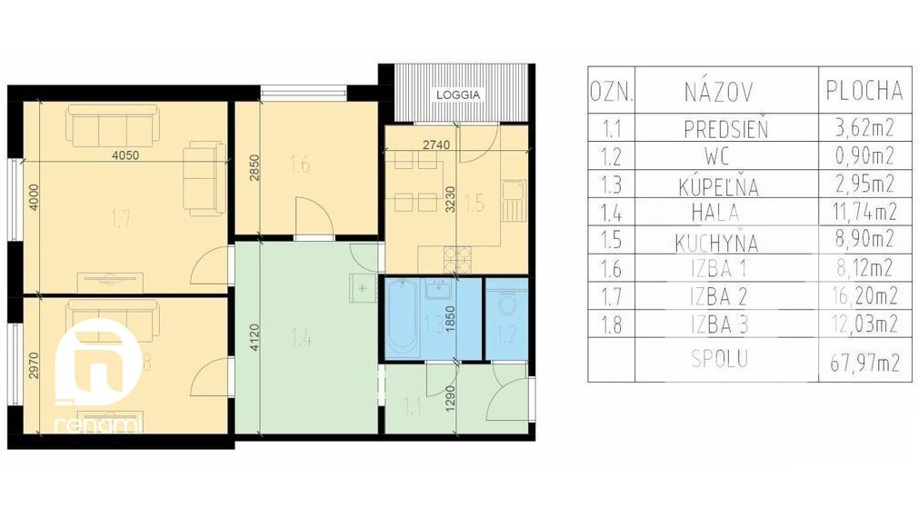 Predané! Predaj 3 izbový byt Blagoevová, pôvodný stav,  70 m2 plus loggia, 190 000€