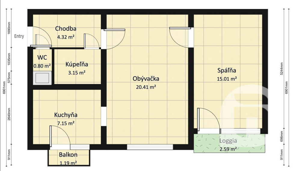 Zrekonštruovaný 2-izbový byt s balkónom a loggiou v Novom Meste – Sibírska, 239 990 €
