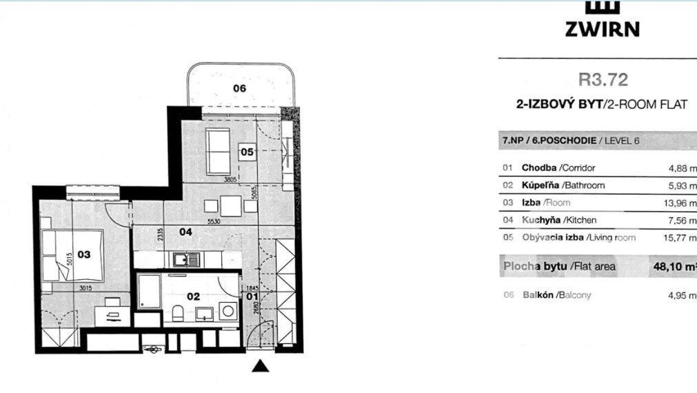 Novinka - Na predaj 2 izb. byt v novostavbe ZWIRN centrum Mlynské Nivy Bratislava